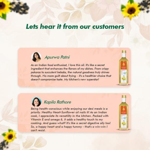 Cold Pressed & Wood Pressed Sunflower Oil | Finest Certified Organic Sunflower Oil | 100% Natural