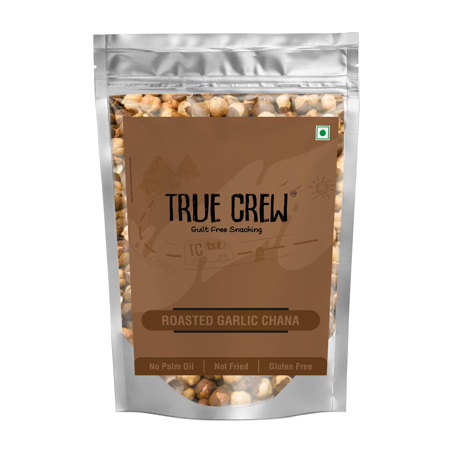 TRUE CREW Roasted Garlic Chana  Pouch 200 g