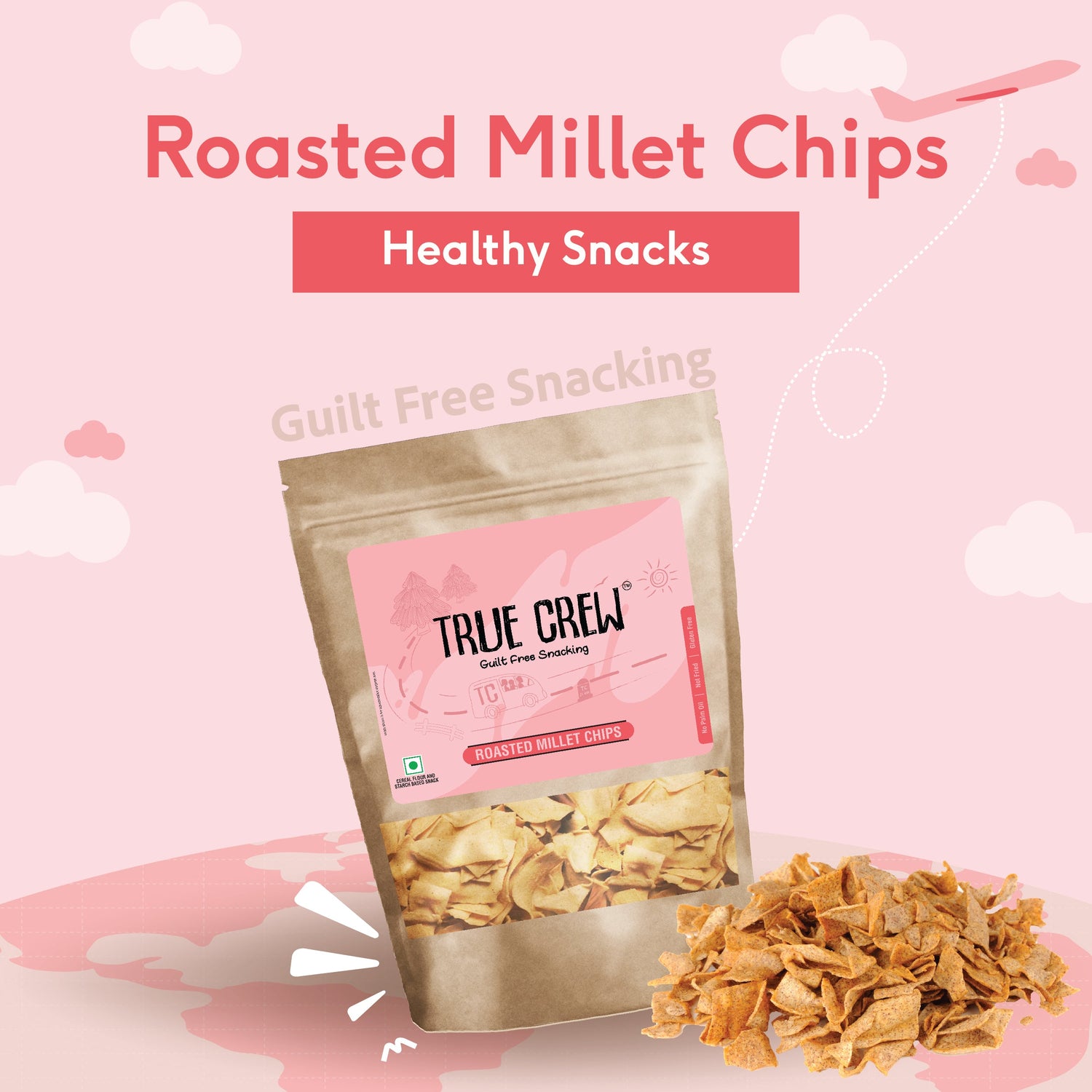 TRUE CREW - Millet Chips, 125 g