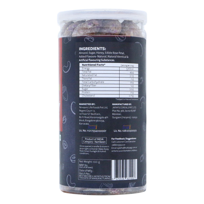 Nutty Yogi Rose Petal Almonds 100g