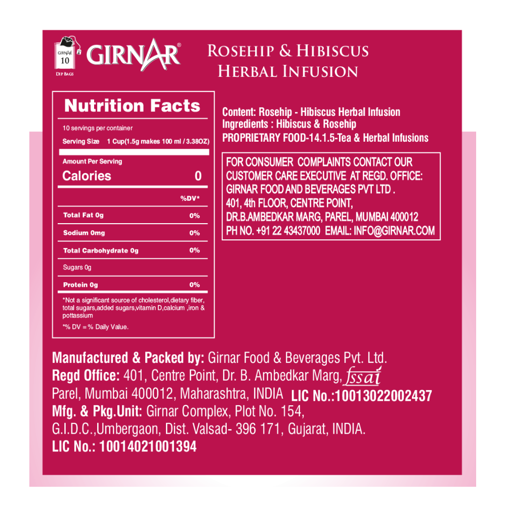 Girnar Rosehip & Hibiscus Herbal Infusion