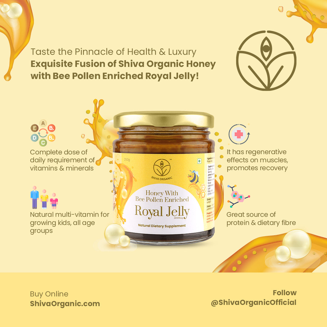 Honey with Bee Pollen Enriched Royal Jelly