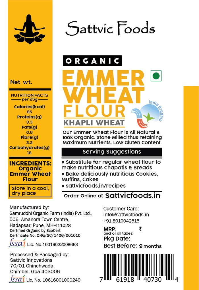 Emmer Wheat Flour / Khapli Atta | Certified Organic