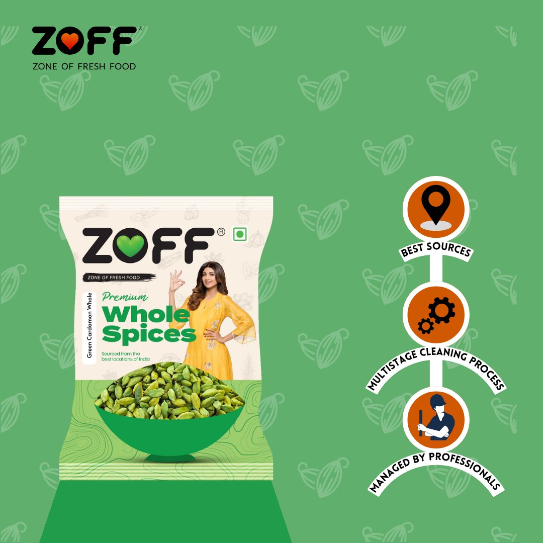 ZOFF Green Cardamom | Choti Elaichi Whole | 100% Natural