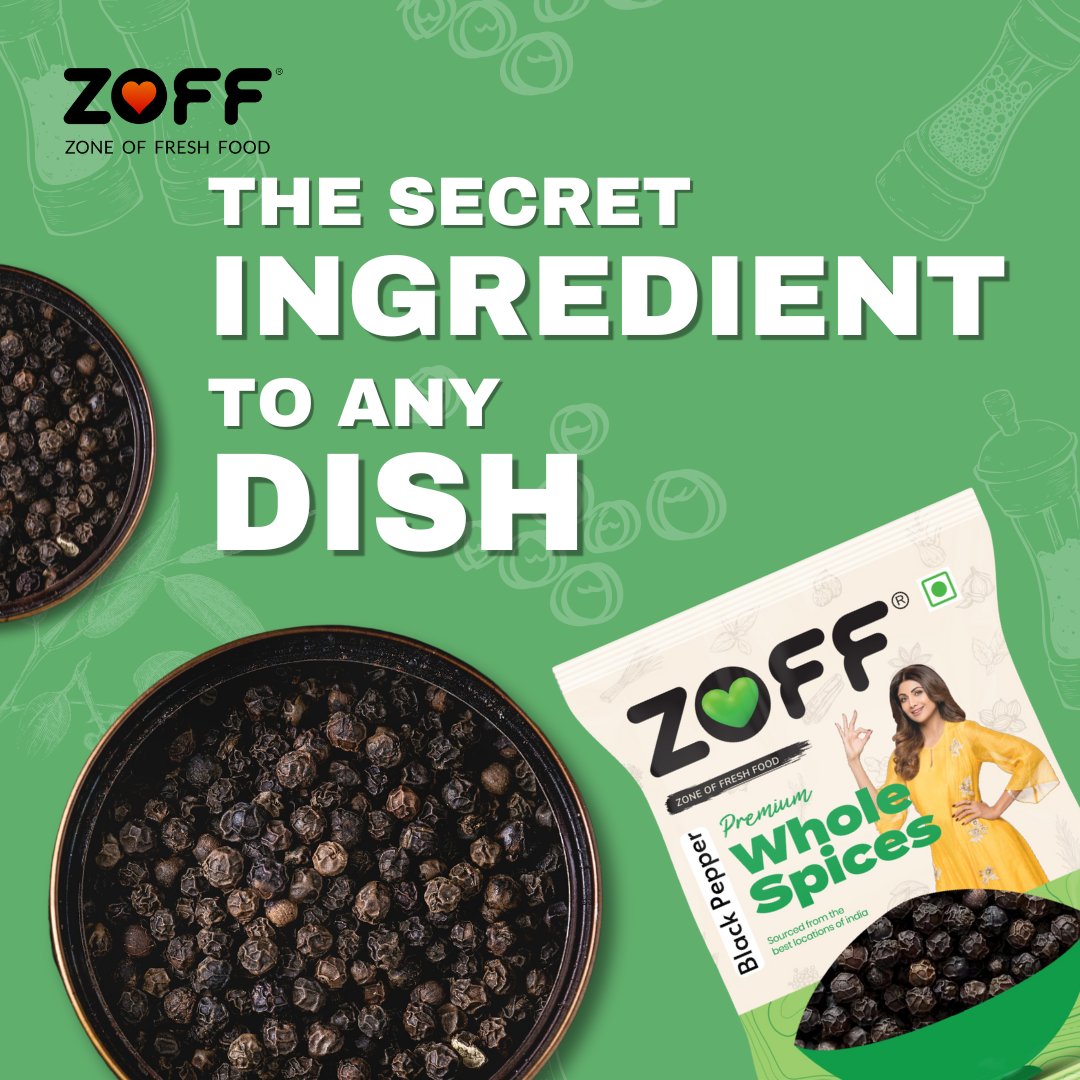 Zoff Whole Black Pepper | Kali Mirch | Naturally Processed