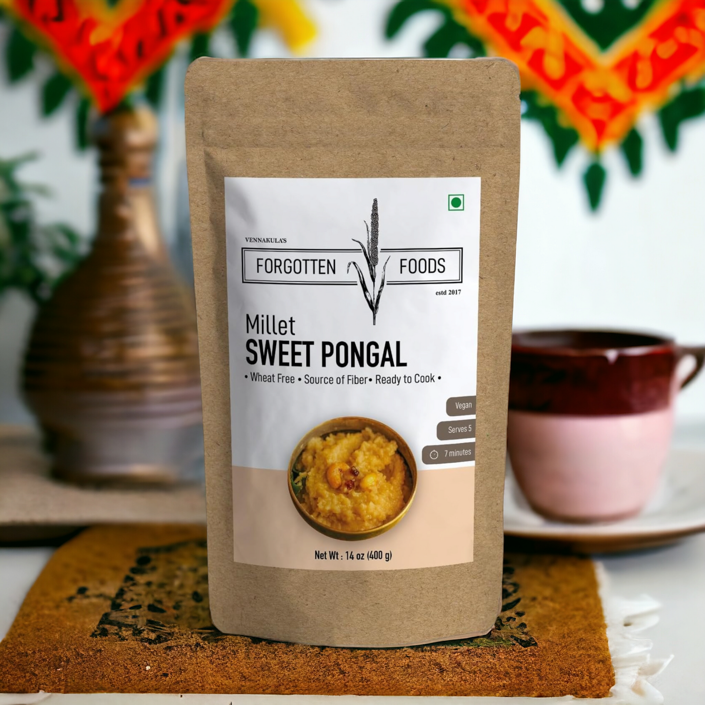 Millet Sweet Pongal - Authentic Flavourful Recipe from Tamil Nadu made with Kodo Millet Whole Grains and Jaggery