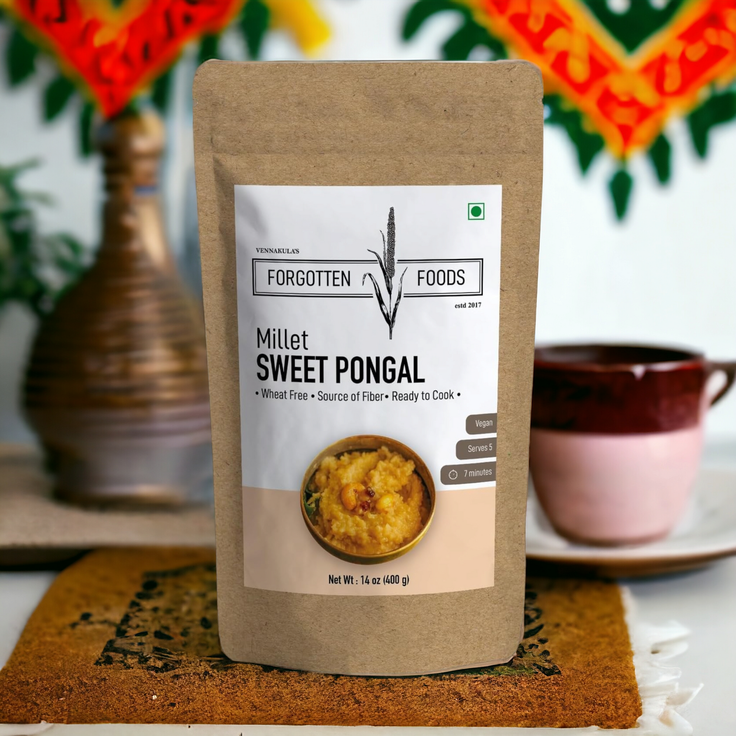 Millet Sweet Pongal - Authentic Flavourful Recipe from Tamil Nadu made with Kodo Millet Whole Grains and Jaggery