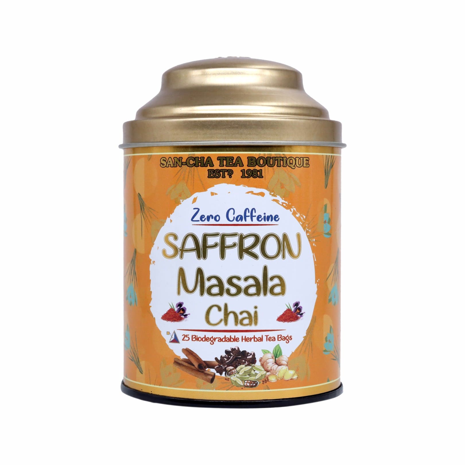 Sancha Tea Boutique Caffeine Free Masala Chai Saffron Chai Tea