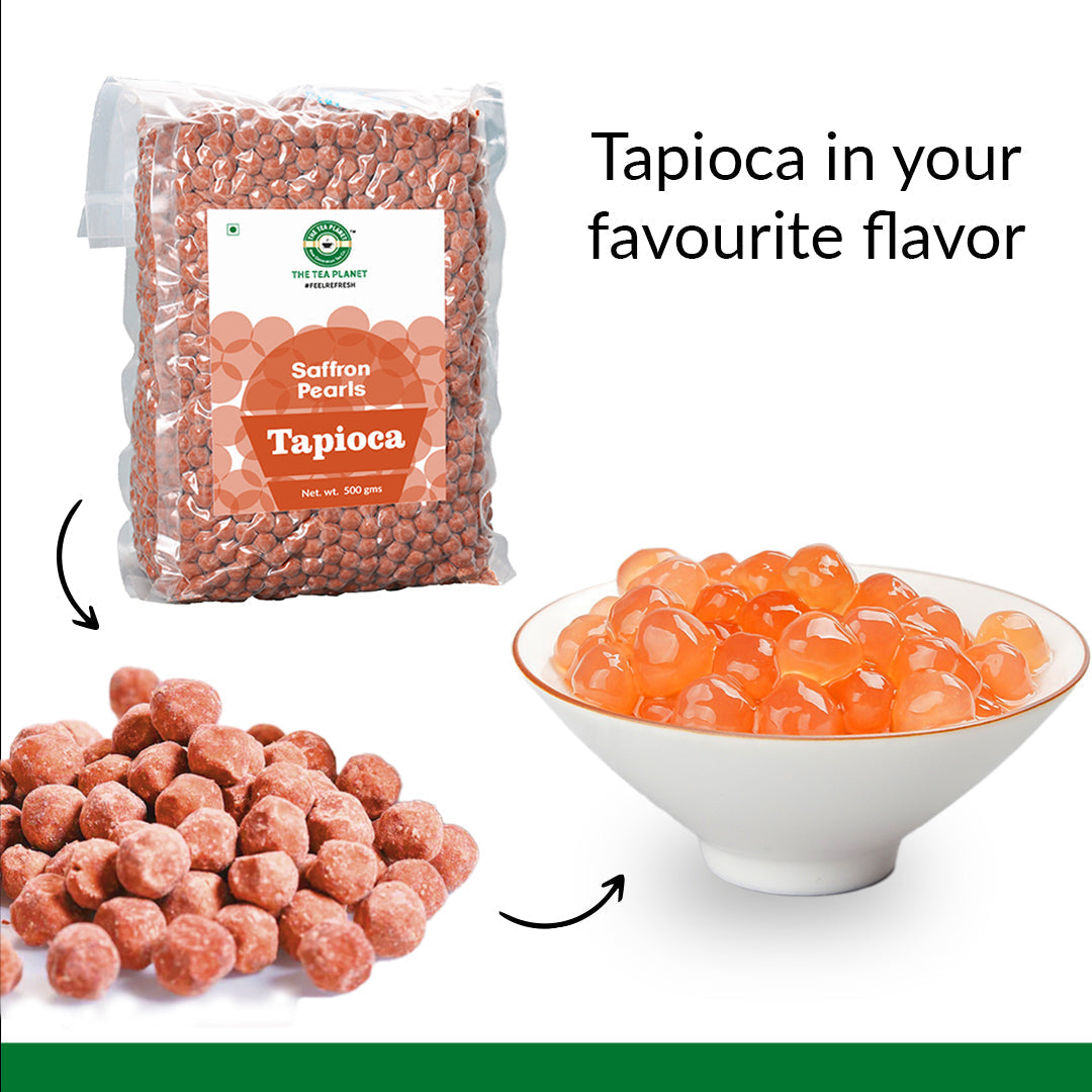 The Tea Planet Saffron Tapioca Pearls - 500 gms