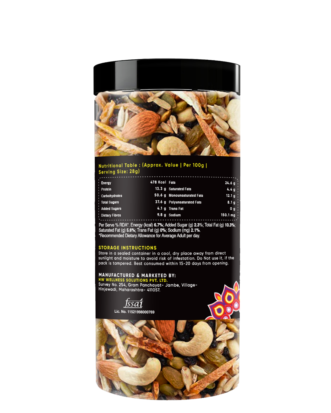 Sattva Ratna Goodness Trail Mix 425gm (Contains 13.3g Protein)