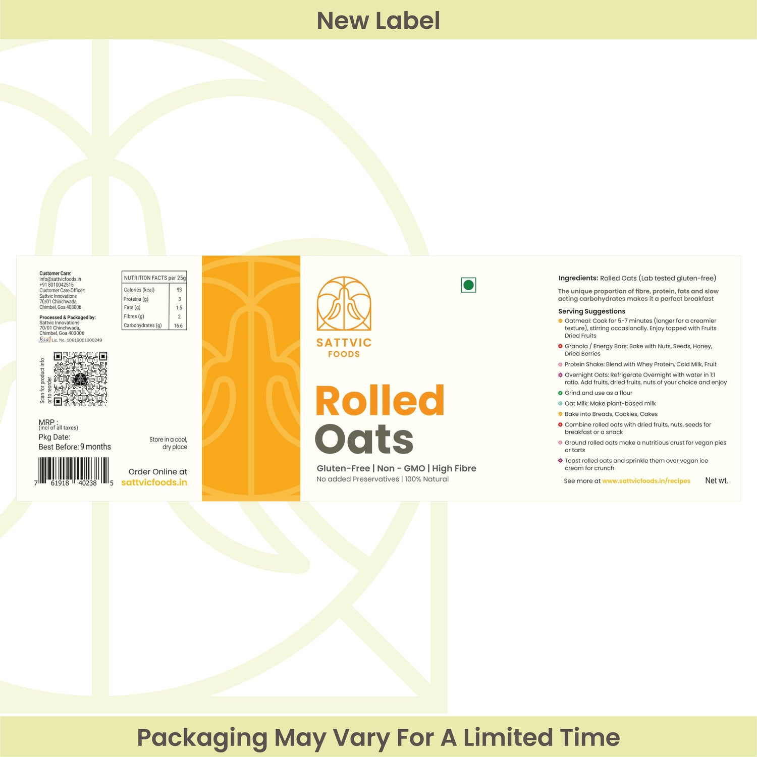 Rolled Oats | Jumbo-Sized | Gluten-free