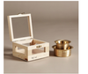 Hatti Kaapi Brass Dabra Set with Wooden Gift Box - 120ML