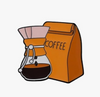Pour Over Coffee & Bag Enamel Lapel Pin - 150G