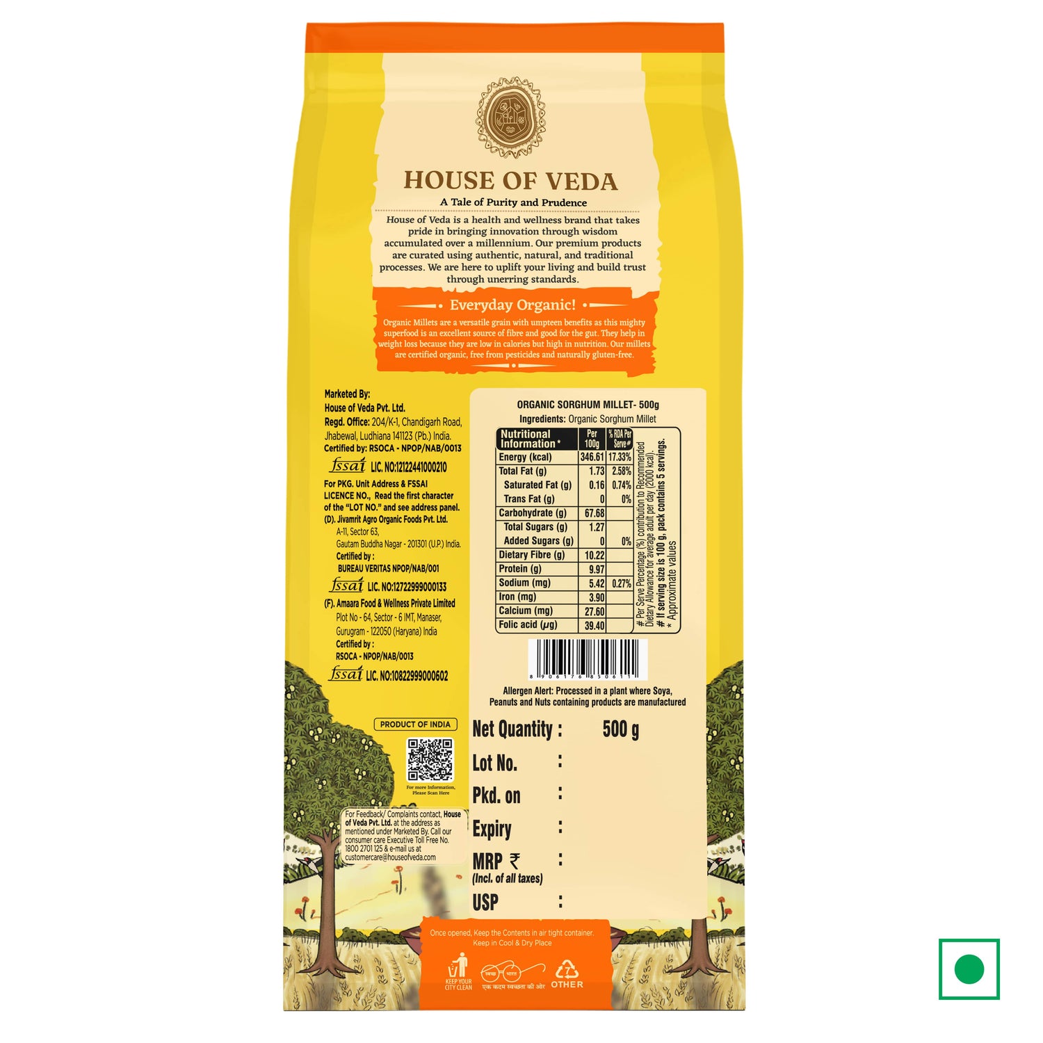 Organic Sorghum Millet (Jowar) 500g