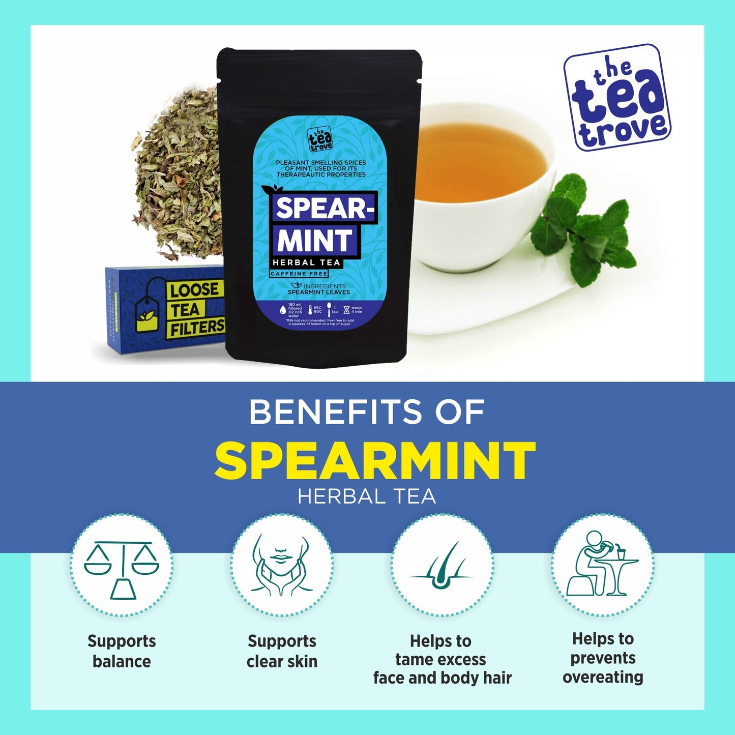 Organic Spearmint Tea for PCOS (25 g, 25 Cups)