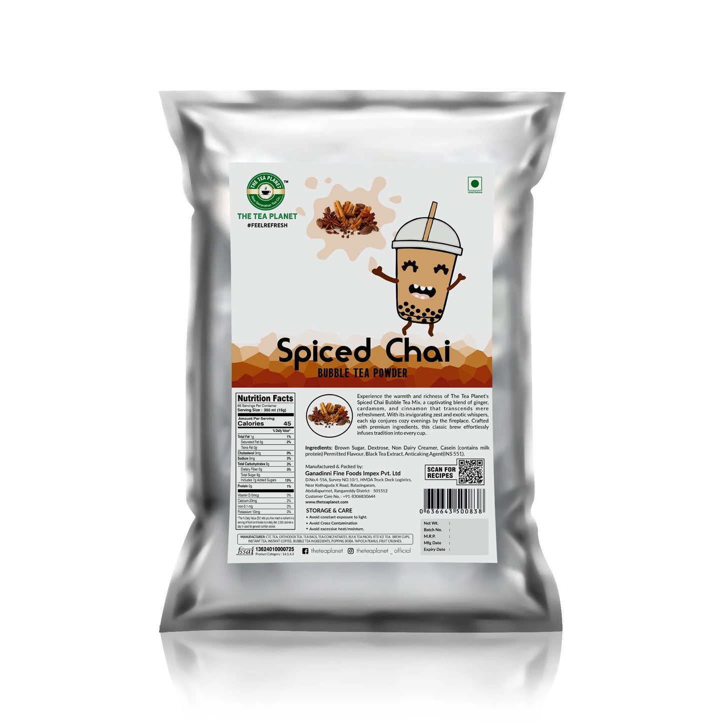 Spiced Chai Bubble Tea Premix - 1kg