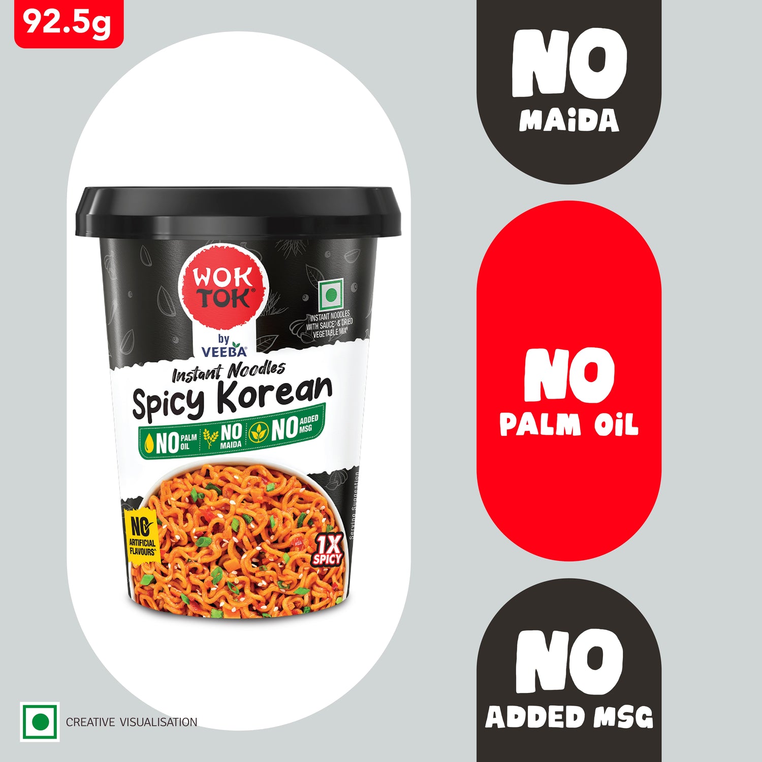 Kup & slurp | Instant Cup Noodles Spicy Korean (Pack of 3 x 92.5G)