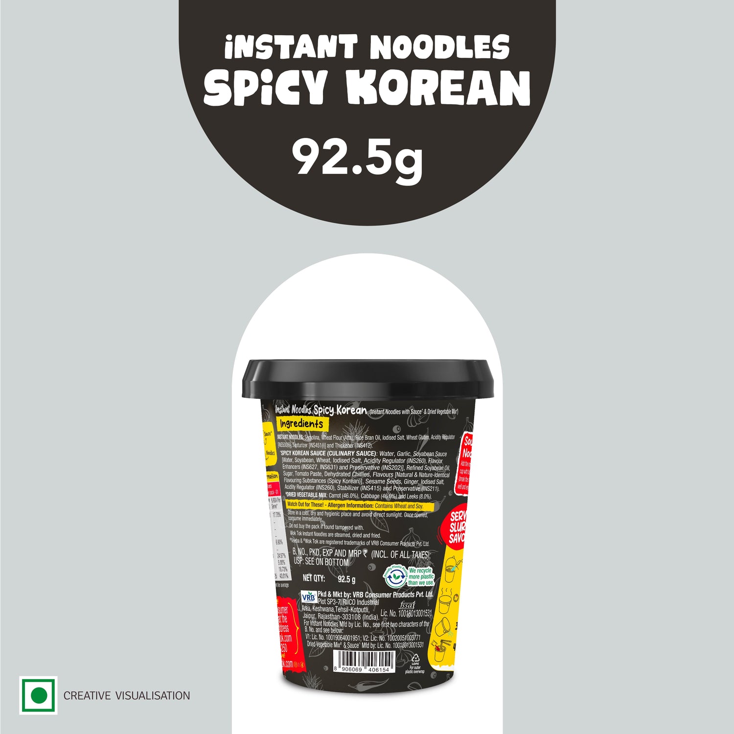 Instant Cup Noodles Spicy Korean