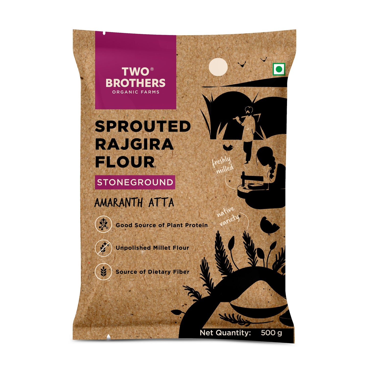 Sprouted Rajgira Atta (Sprouted Amaranth Flour), 500 gms