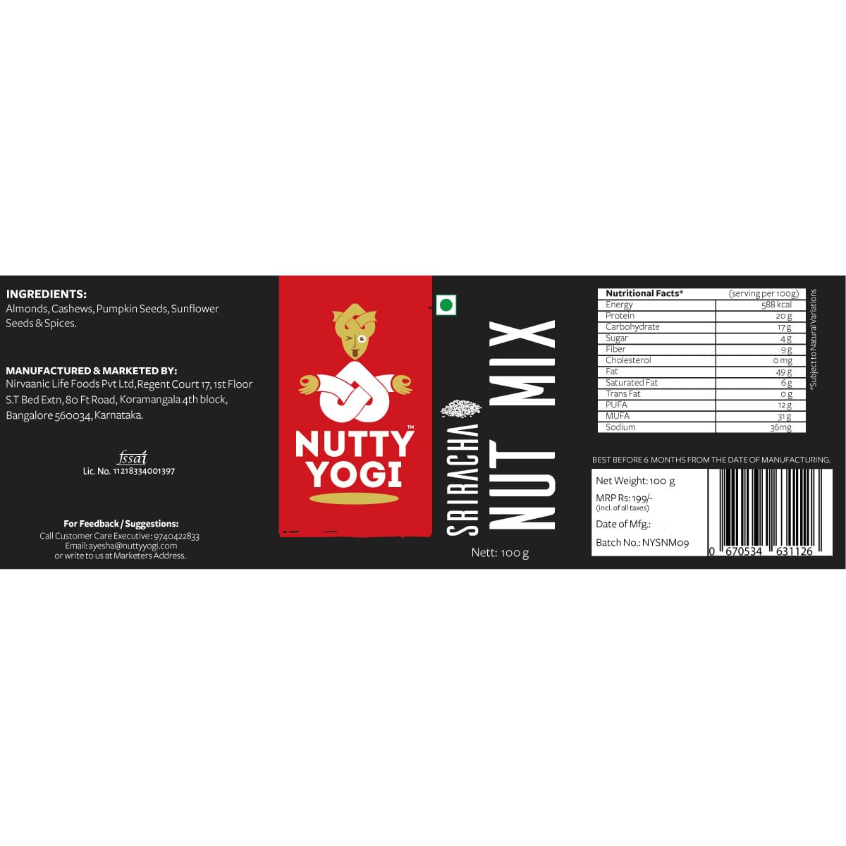 Nutty Yogi Sriracha Nut Mix