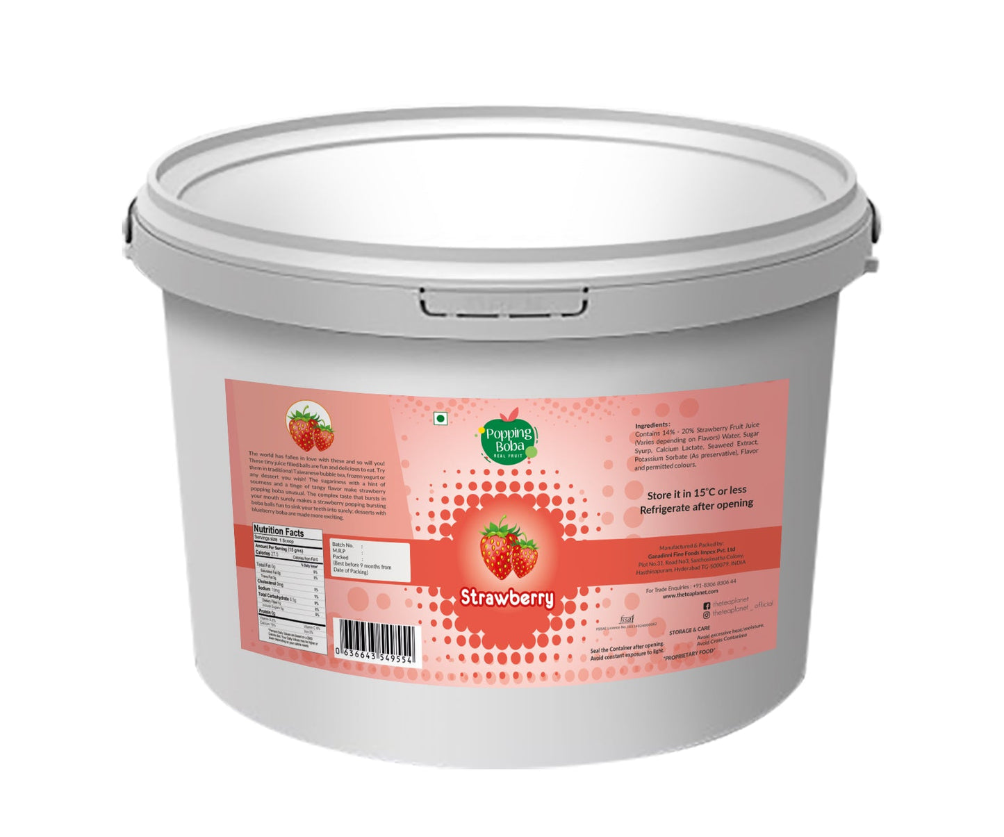 Strawberry Popping Boba - 2 kg