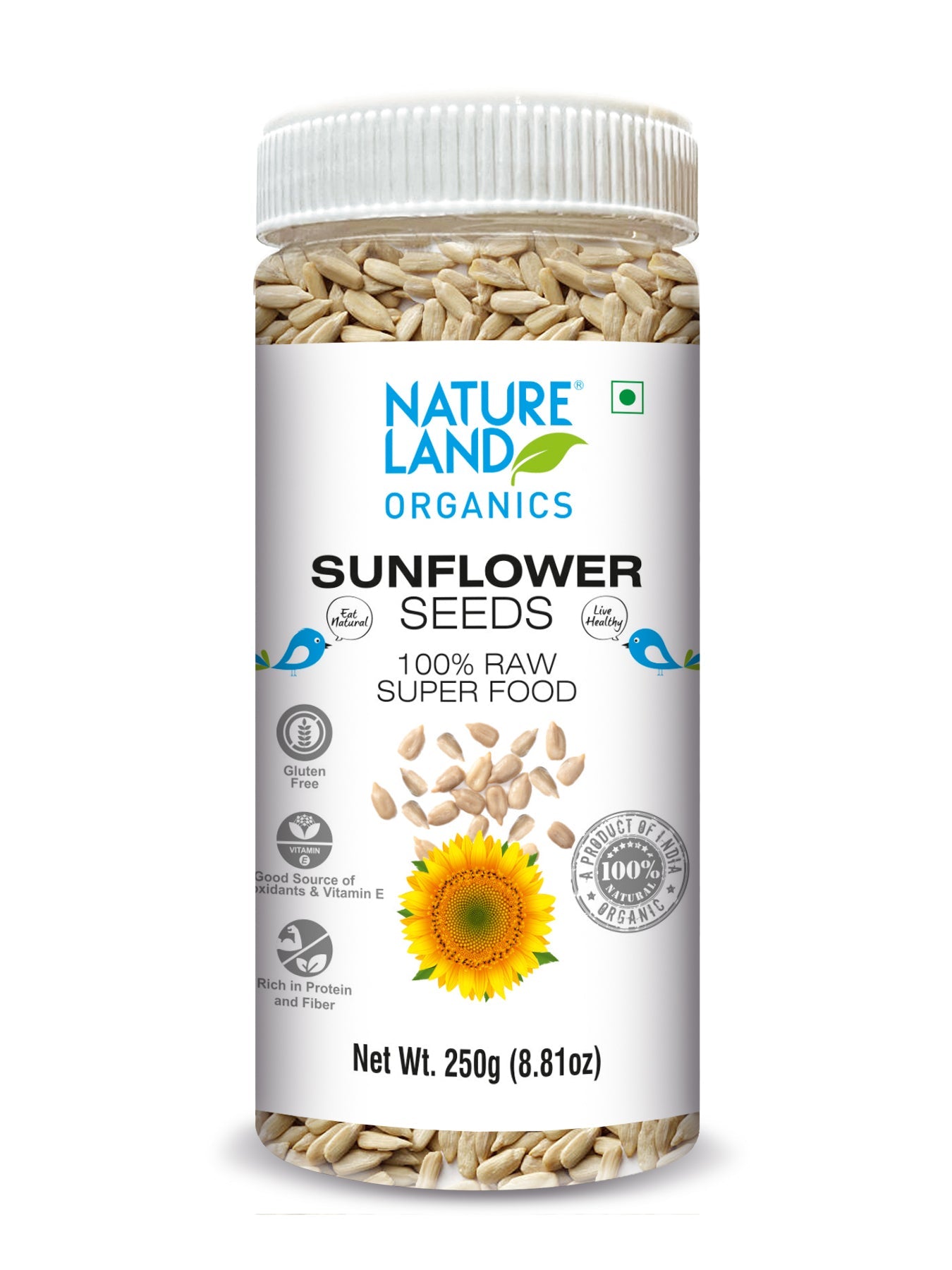 Organic Edible Sunflower Seeds (Raw) 250 Gm