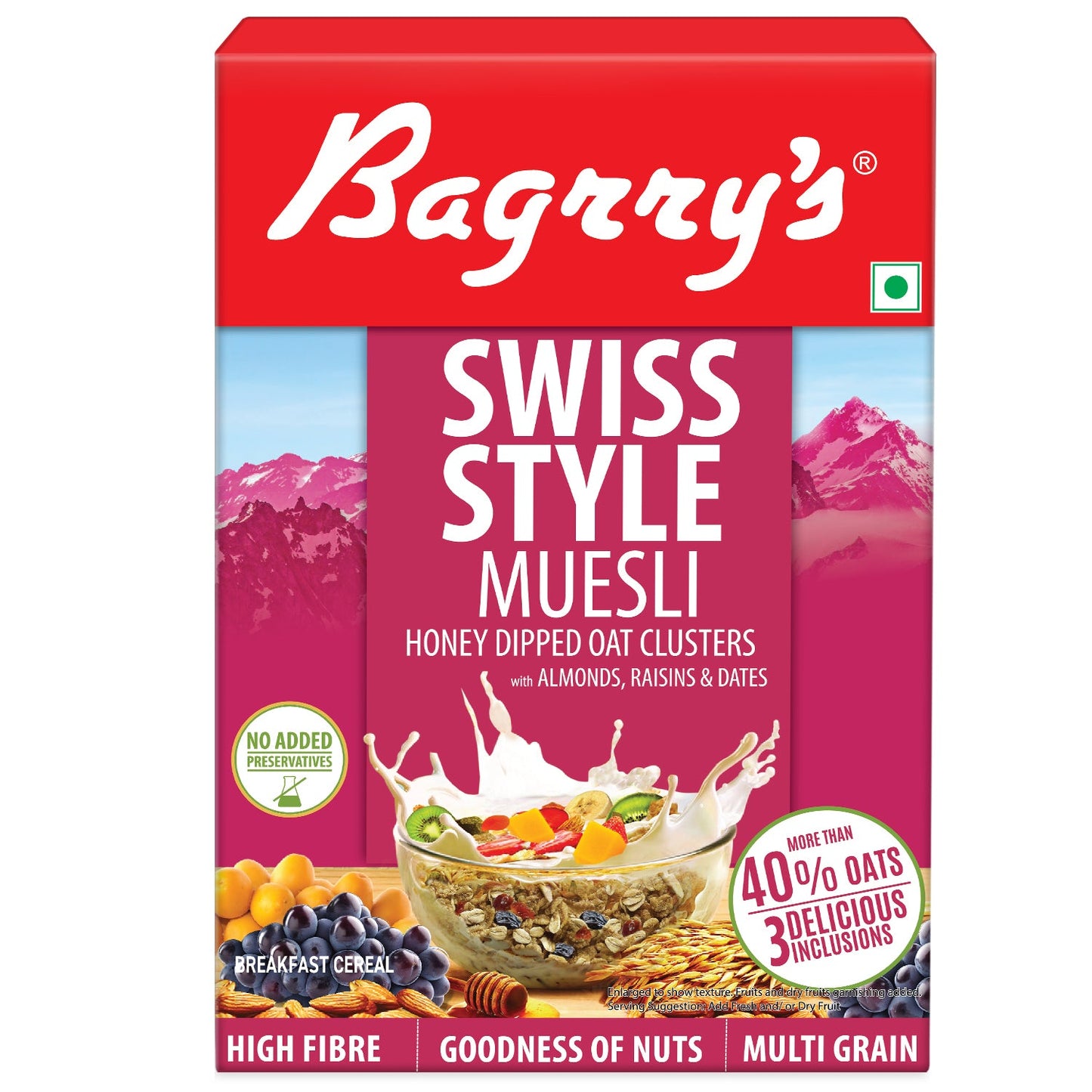 Swiss Style Muesli - High Fibre, Added Bran, 500g