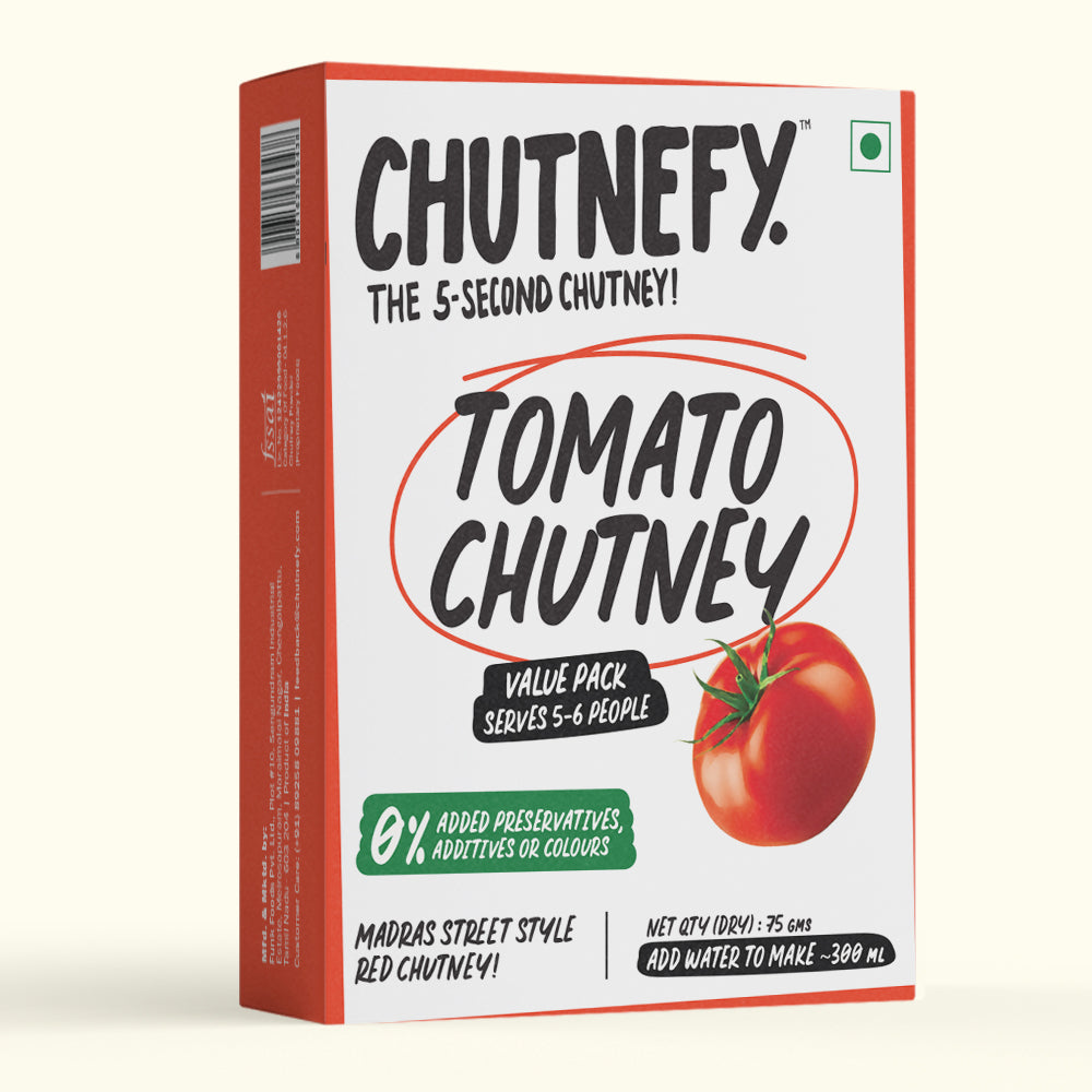 Tomato Chutney | Madras Style | Medium Spicy | Serves 5 to 6