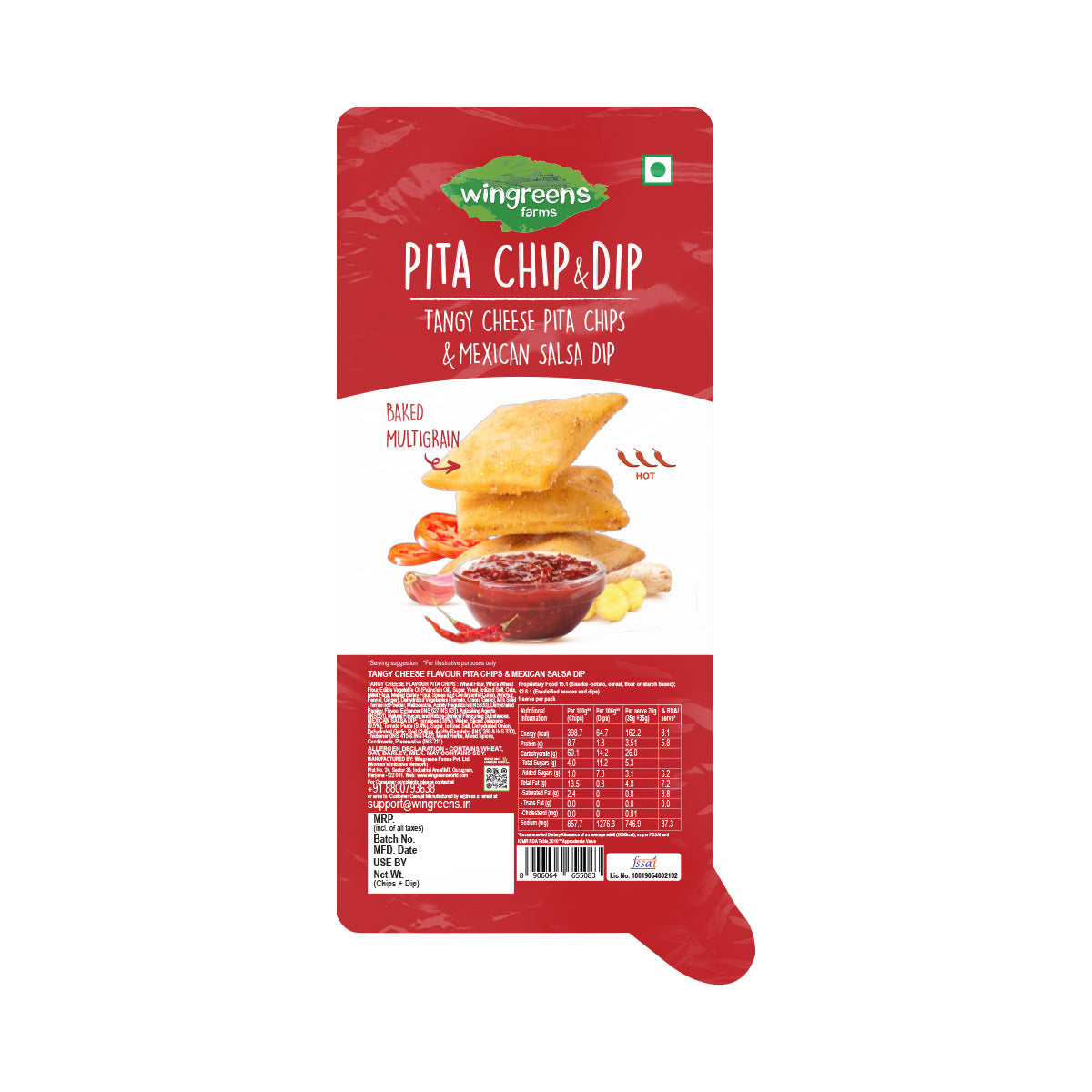 Tangy Cheese Pita Chips with Mexican Salsa Dip