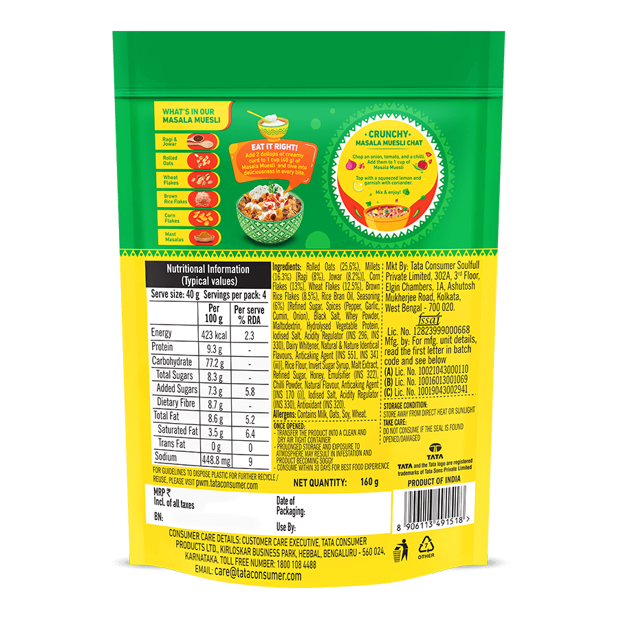 Masala Muesli Teekha Twist 160g - Pack of 2 | 320g