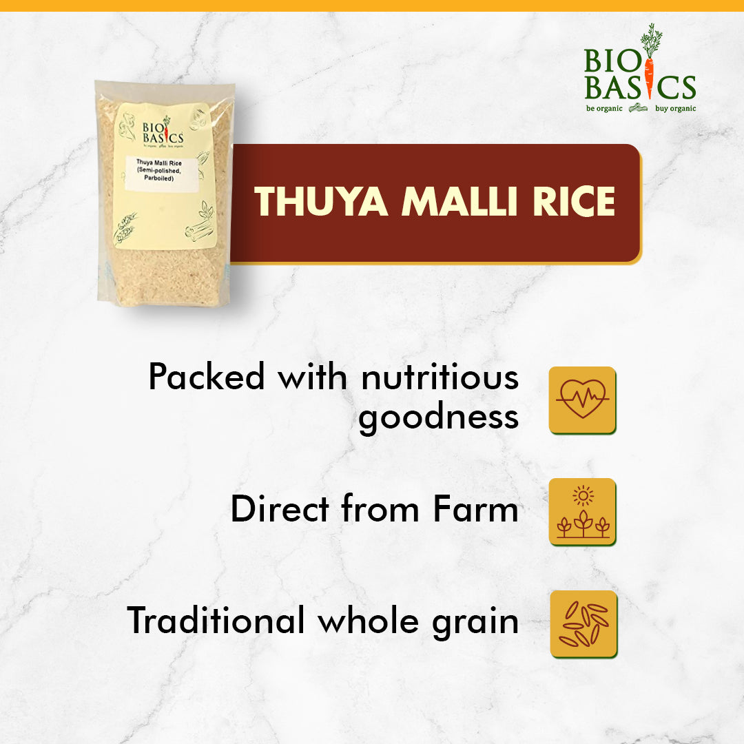 Thuyamalli Rice (Semi-Polished, Parboiled)
