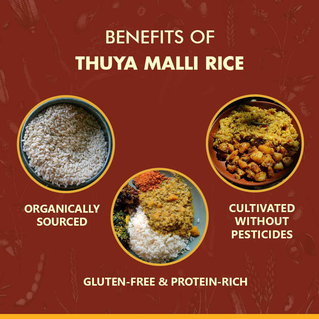 Thuyamalli Rice (Semi-Polished, Parboiled)