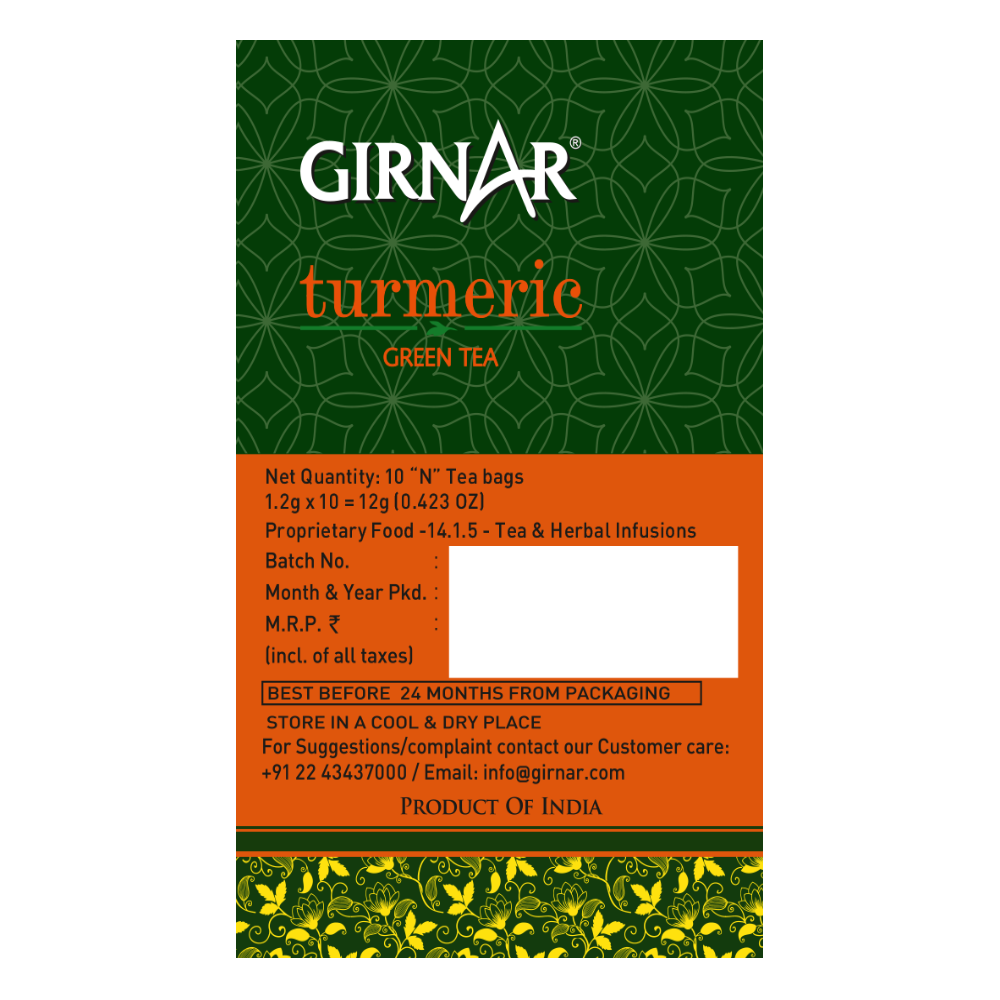 Girnar Green Tea Bags - Turmeric