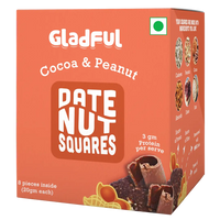 Gladful Date Nut Squares Cocoa and Peanut - 8 Bars