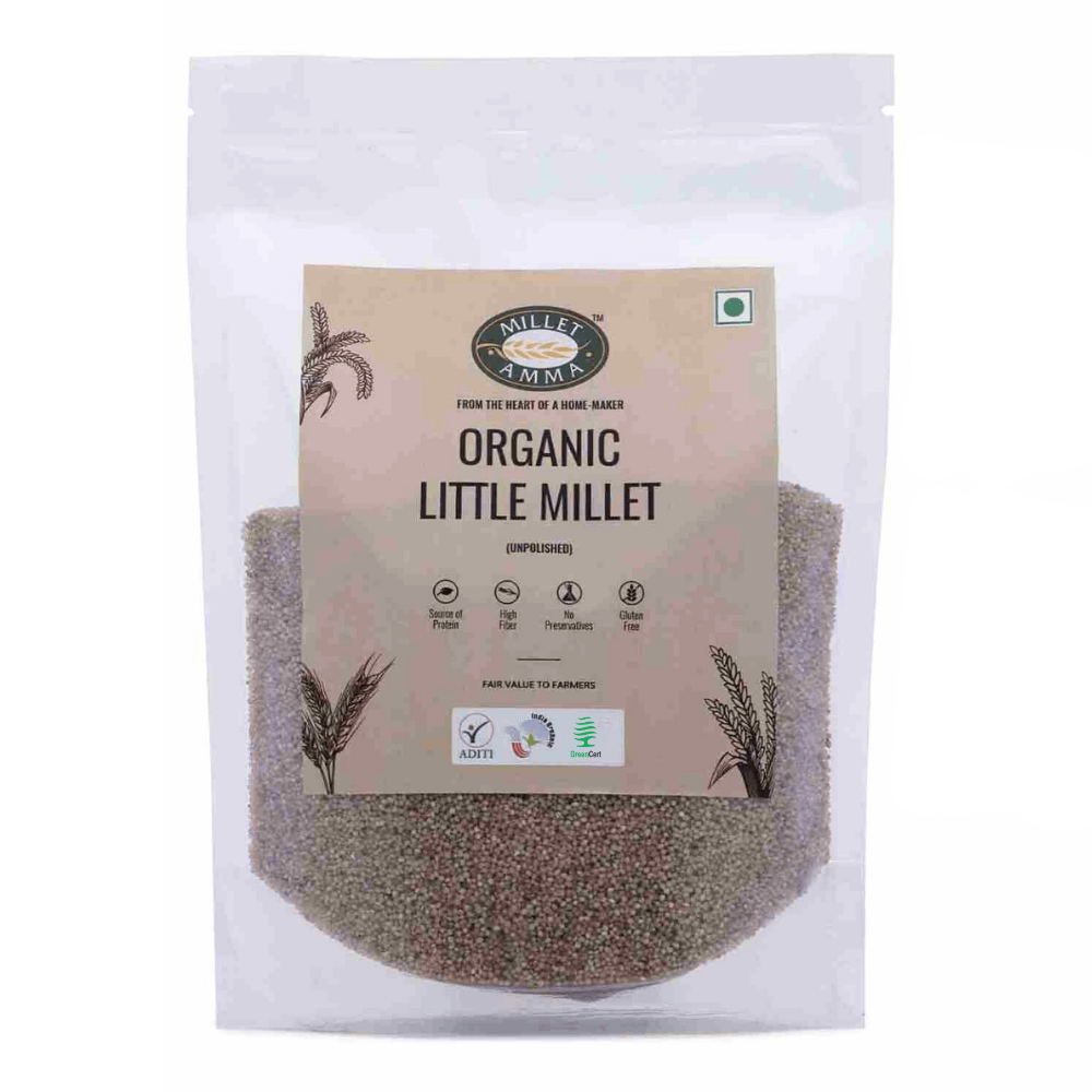 Millet Amma Unpolished Certified Little Millet - 1000 gms