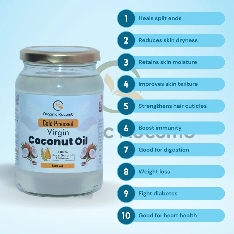 Virgin Coconut Oil 100% Pure & Organic Cold Pressed