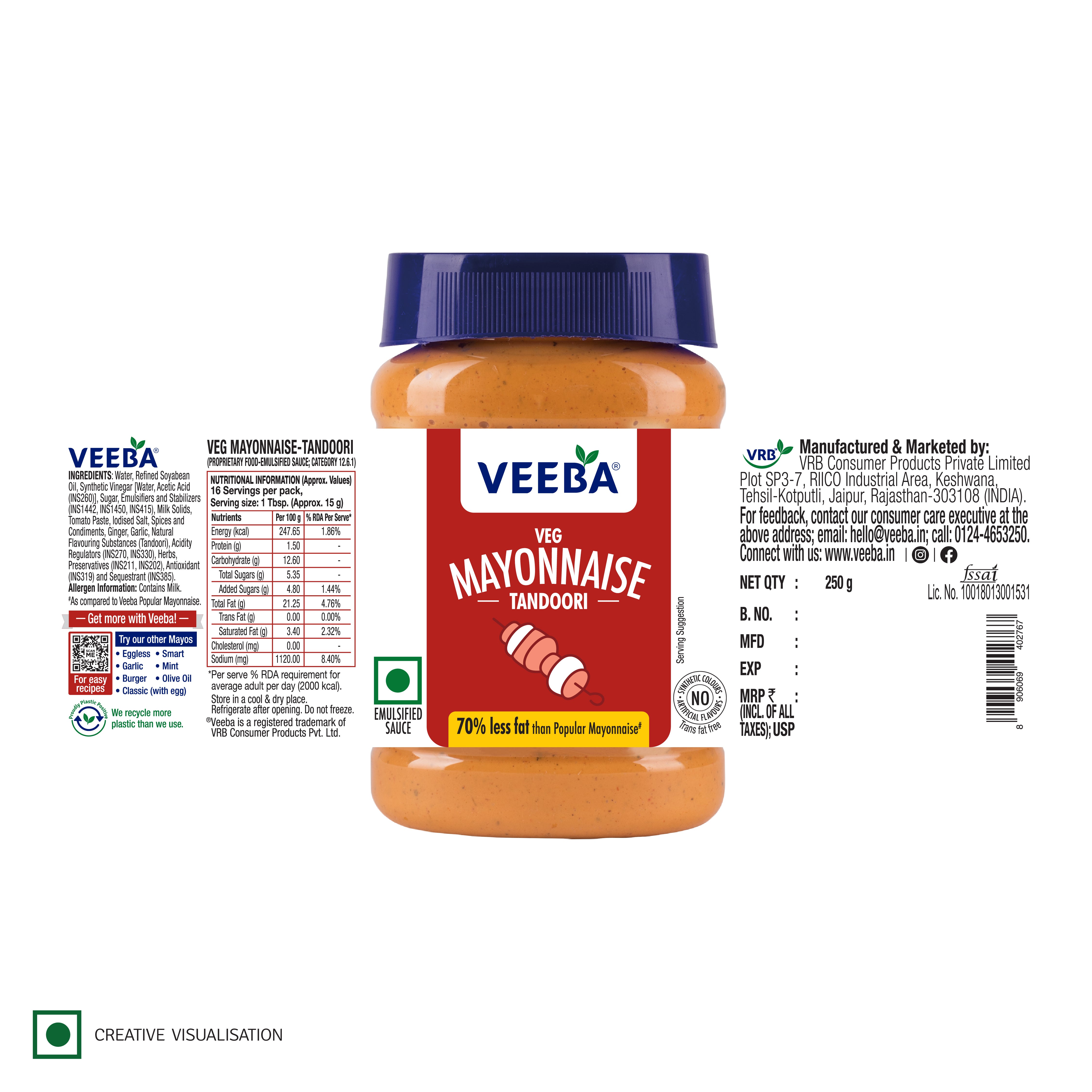 VEEBA VEG MAYONNAISE TANDOORI (250g)