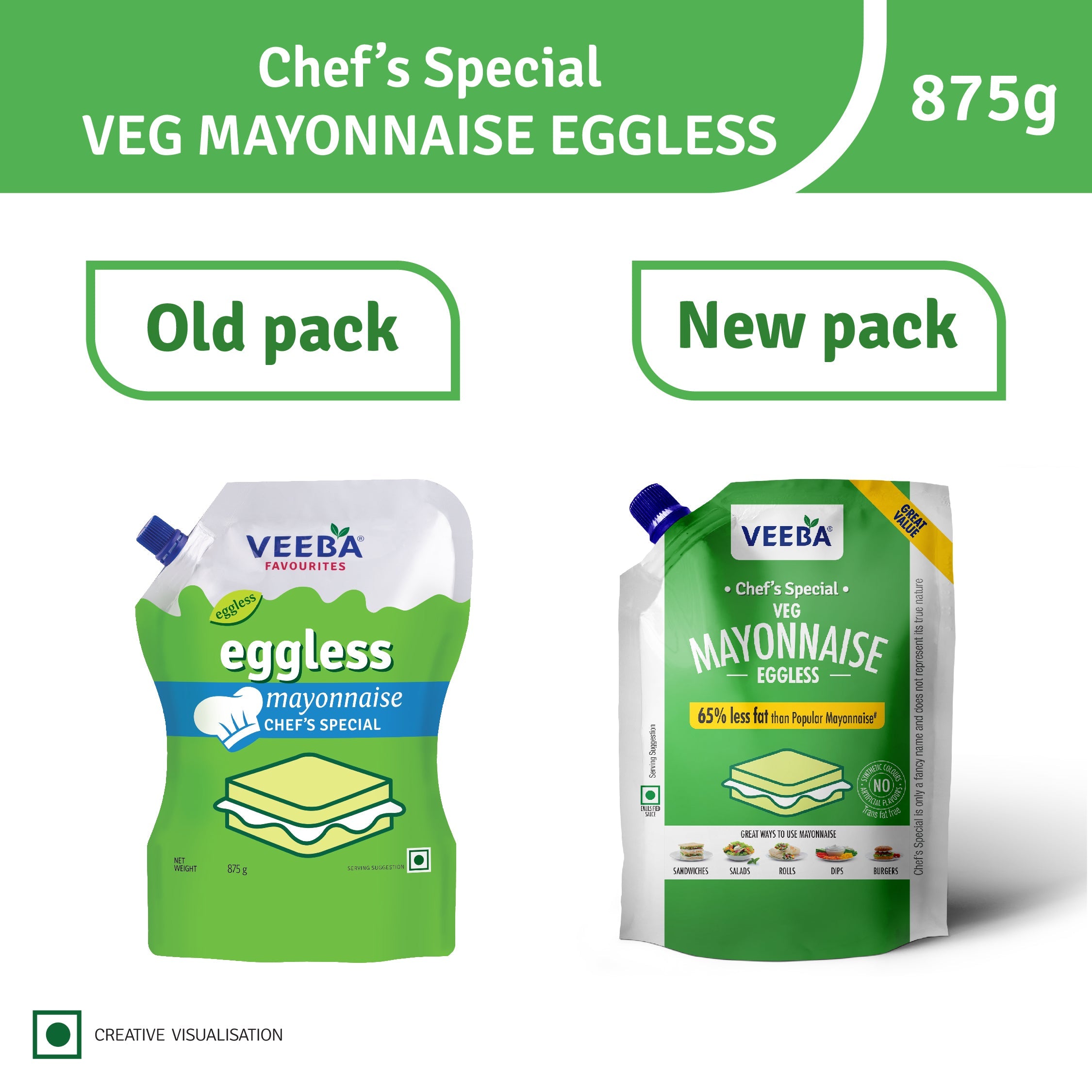 VEEBA CHEF'S SPECIAL VEG MAYONNAISE EGGLESS (875G)