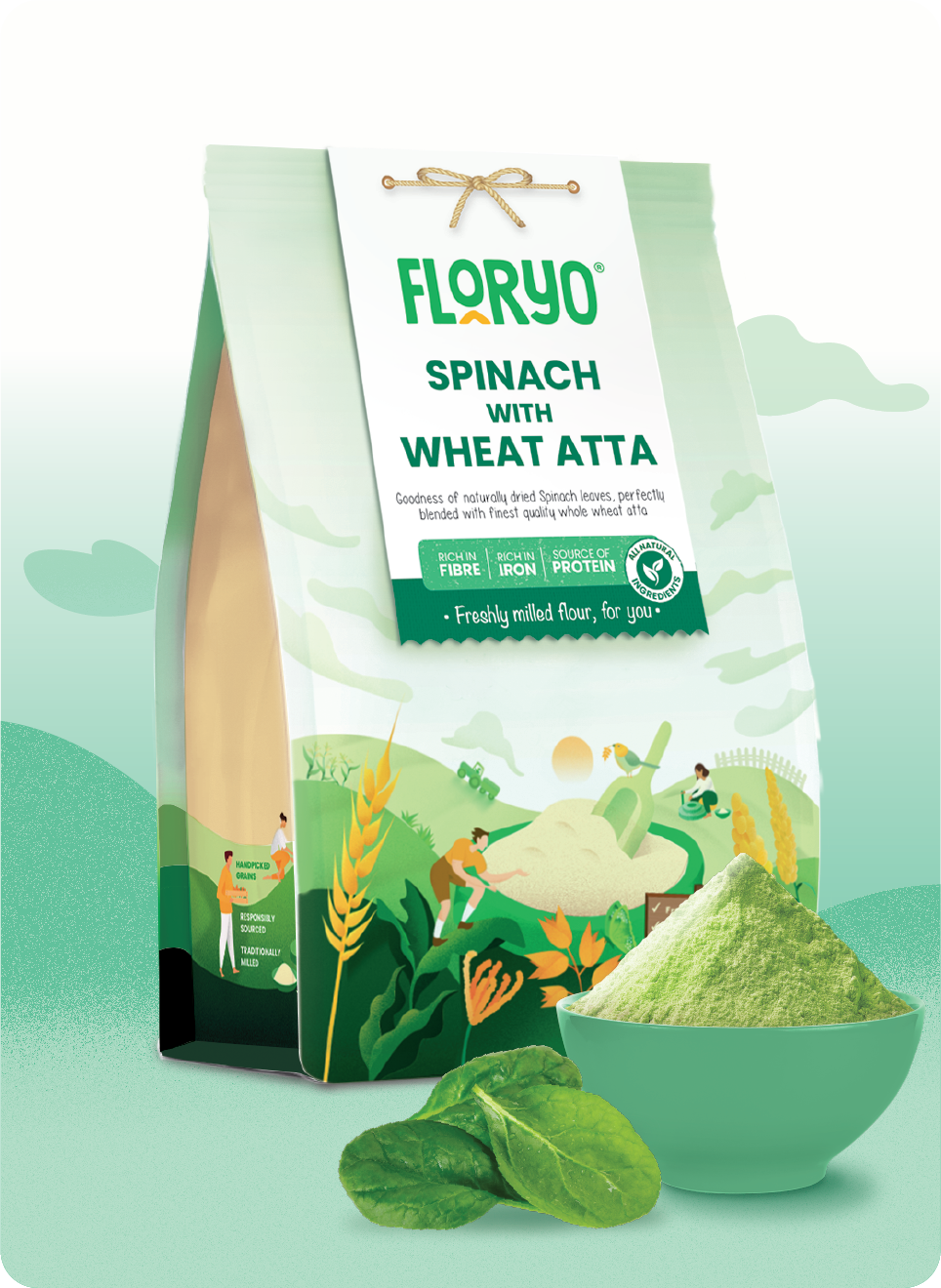 Floryo Spinach with Wheat Atta