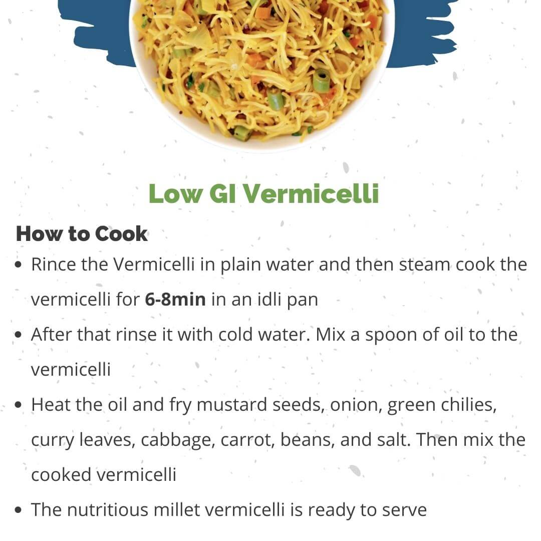 Low GI Sevai (Vermicelli), No Maida, Diabetic Friendly