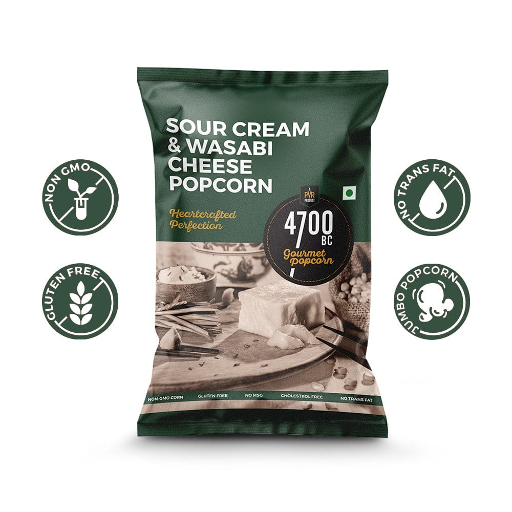 Sour Cream & Wasabi Cheese Popcorn, Pouch (Pack of 8, 75g)