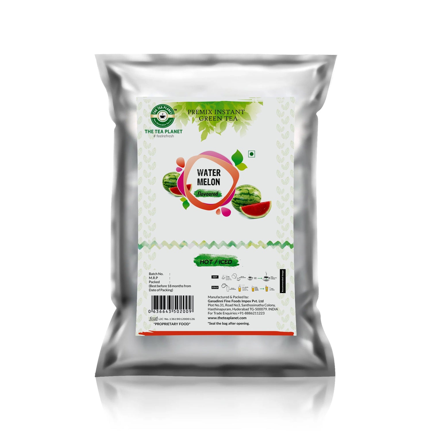 Watermelon Flavored Instant Green Tea - 1kg