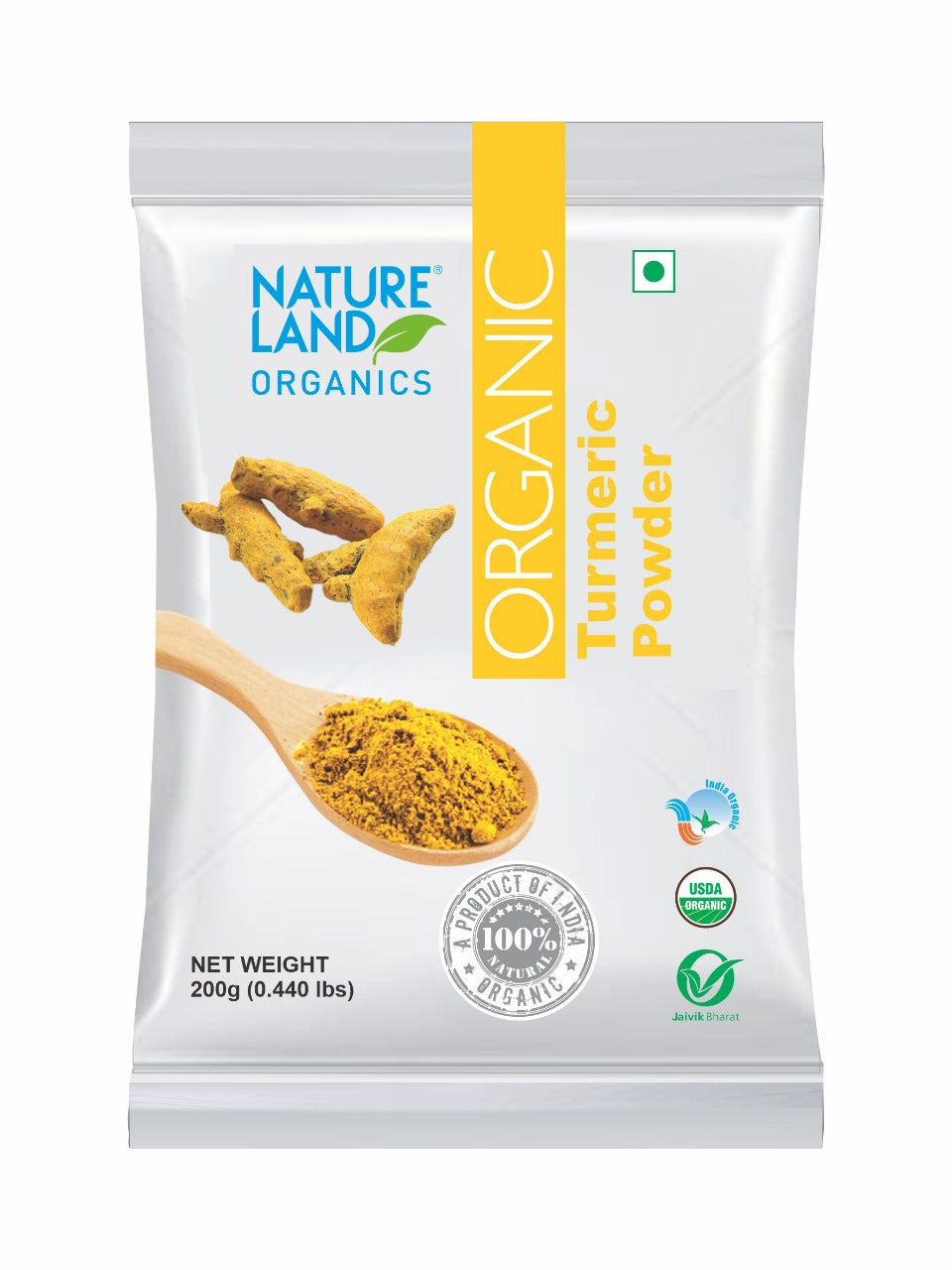 Natureland Organic Turmeric Powder - 200 gms - Veeha Foods