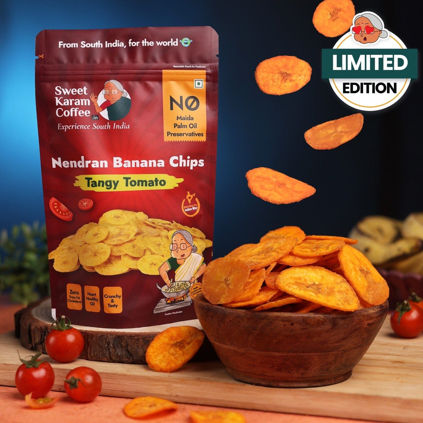 Kerala Banana Chips - Tangy Tomato