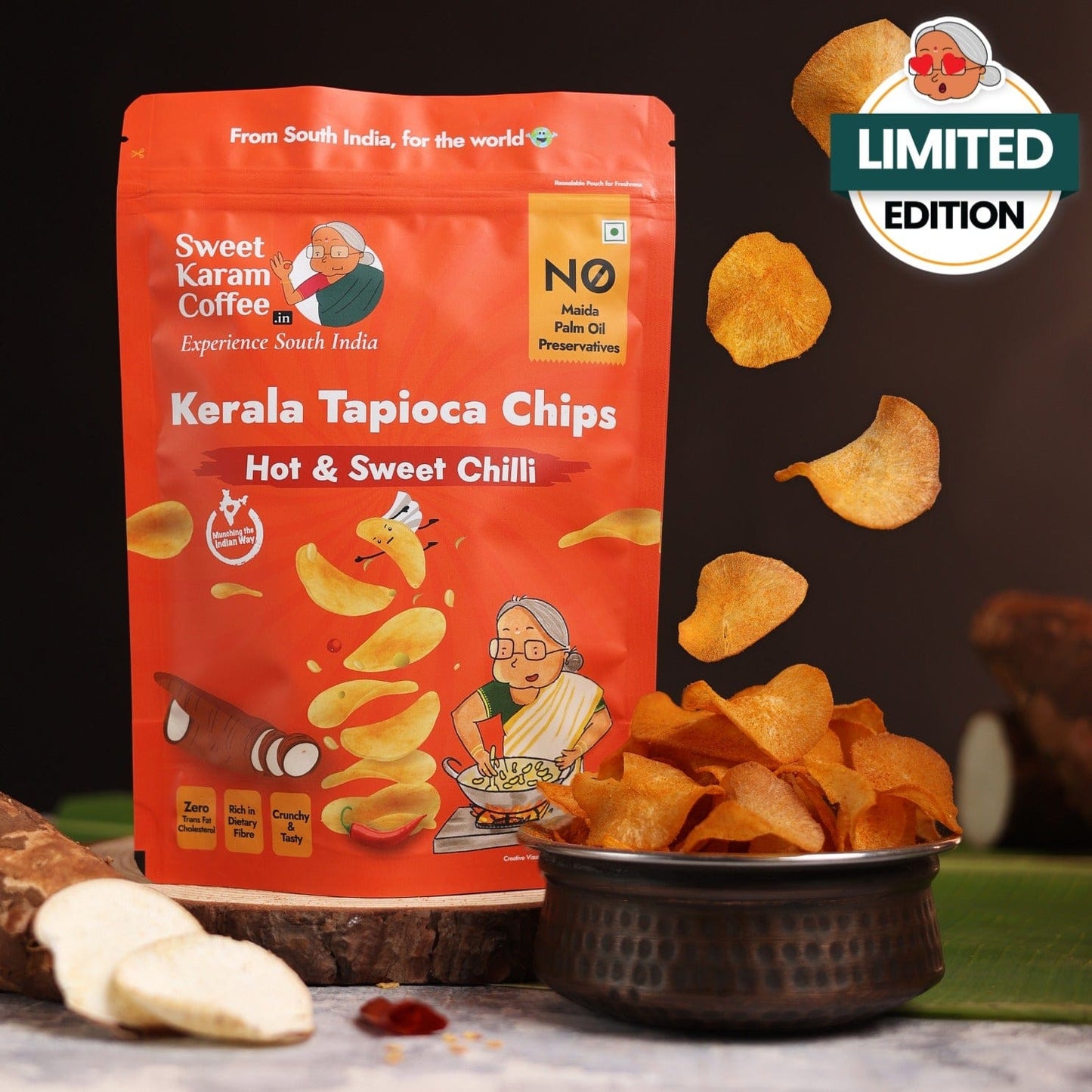 Kerala Tapioca (Kappa) Chips - Hot & Sweet Chilli