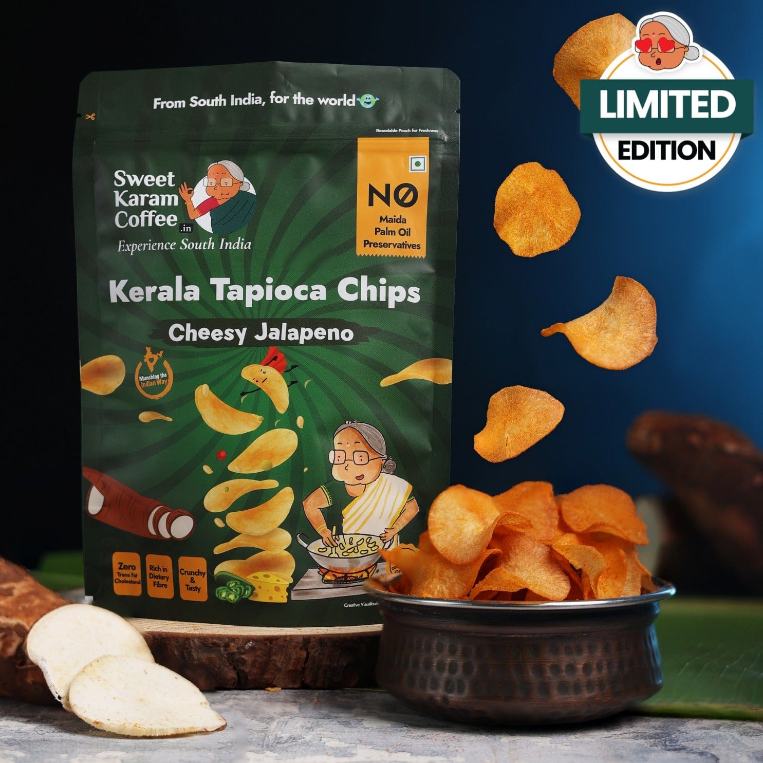 Kerala Tapioca (Kappa) Chips - Cheesy Jalapeno