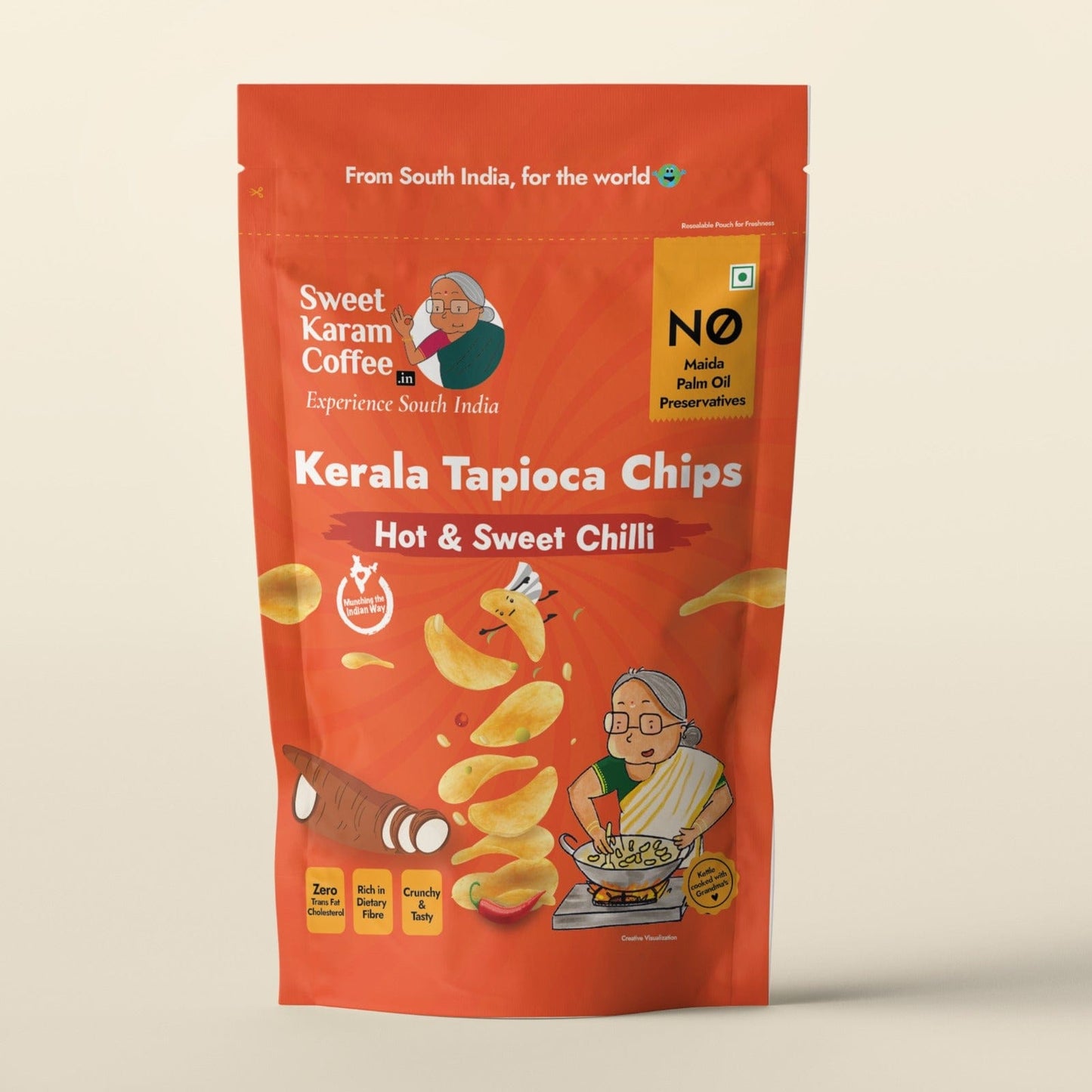 Kerala Tapioca (Kappa) Chips - Hot & Sweet Chilli