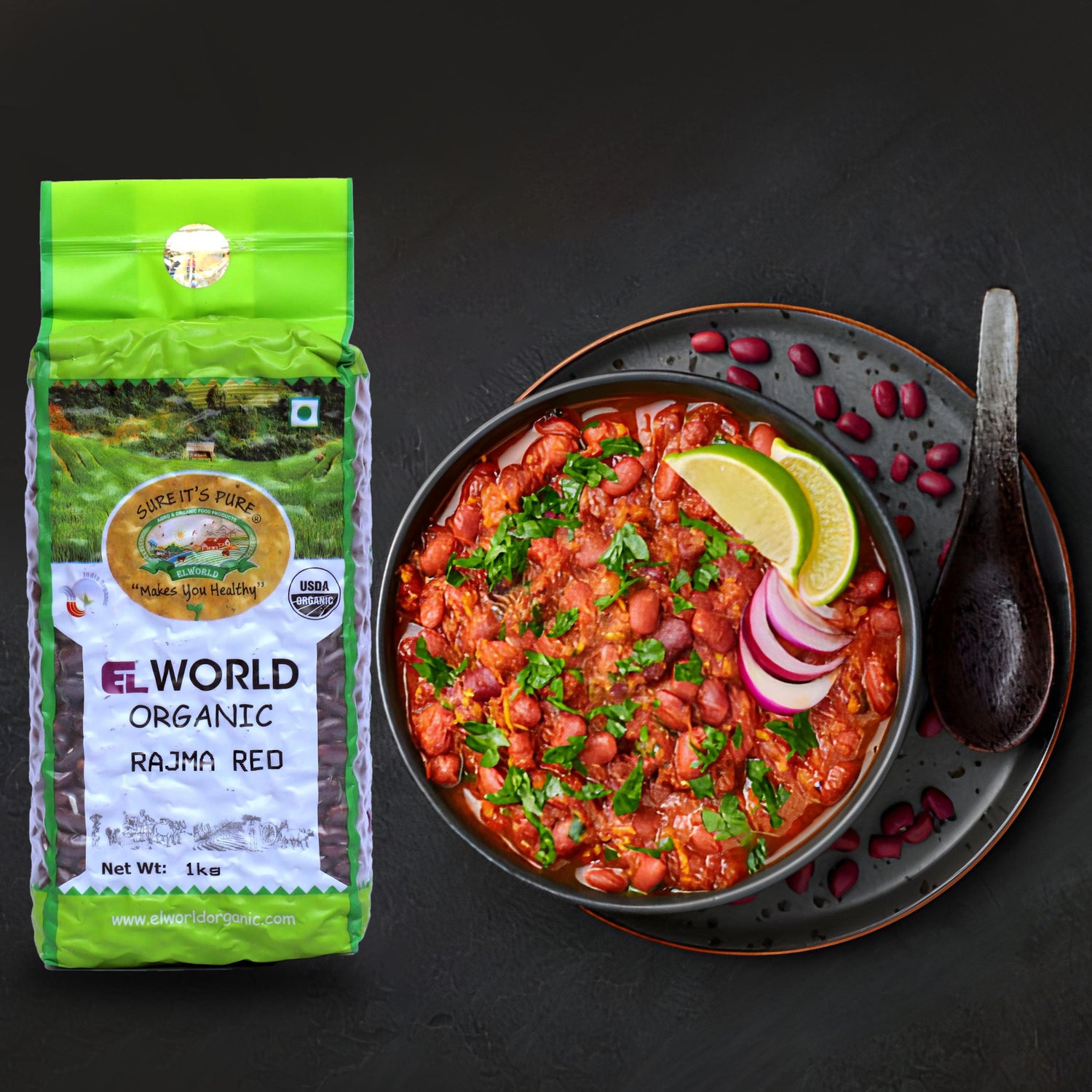 Elworld Agro & Organic Food Products Red Rajma (Red Kidney Beans)