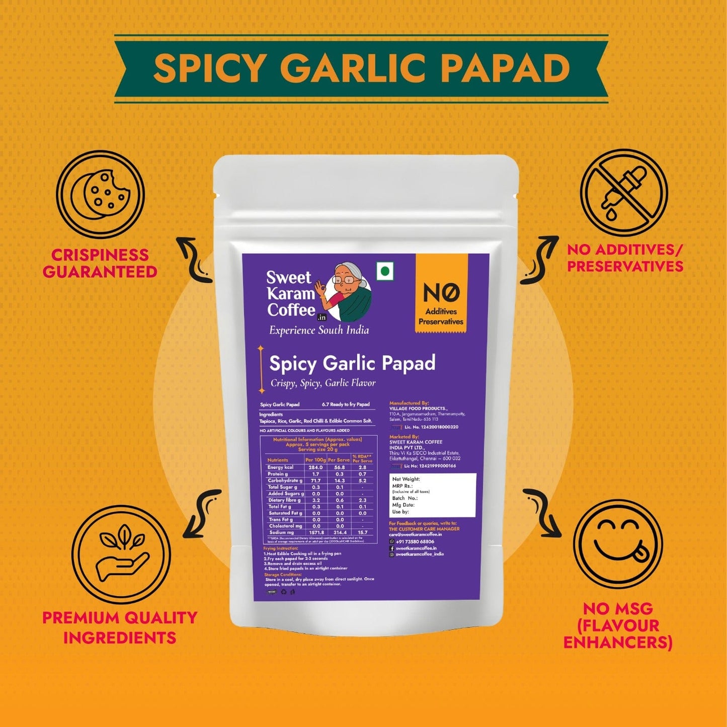 Spicy Garlic Papad