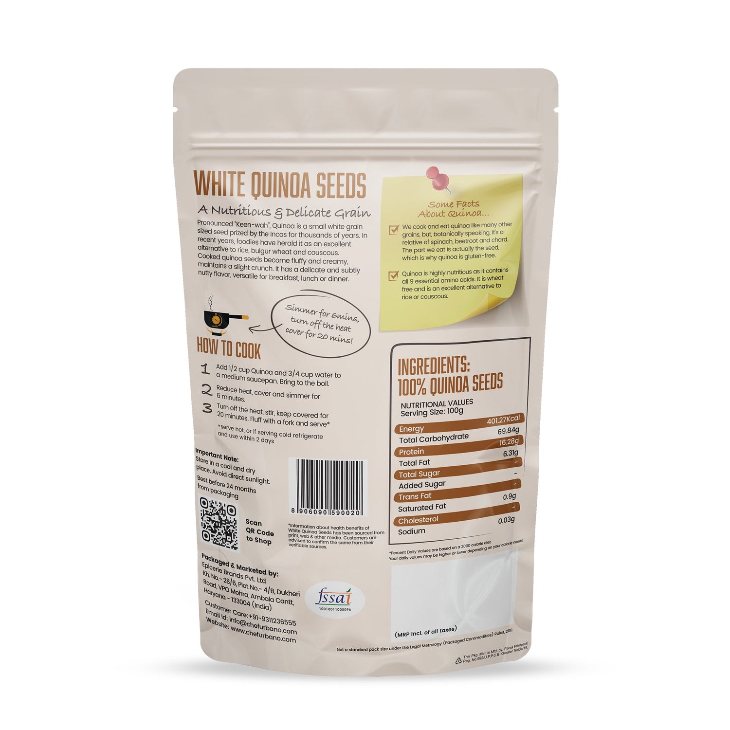 Chef Urbano White Quinoa 1 Kg